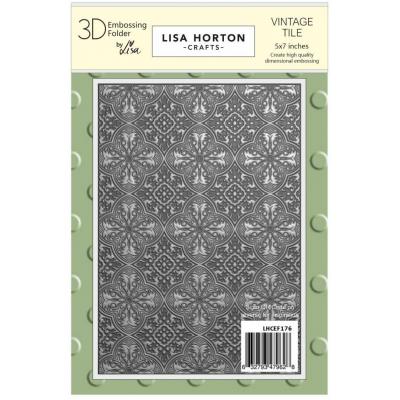 Lisa Horton Crafts 3D Embossing Folder - Vintage Tile